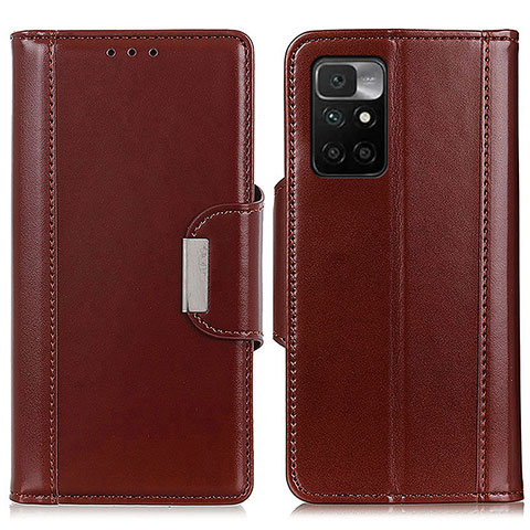 Custodia Portafoglio In Pelle Cover con Supporto M13L per Xiaomi Redmi Note 11 4G (2021) Marrone