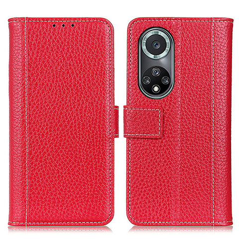 Custodia Portafoglio In Pelle Cover con Supporto M14L per Huawei Nova 9 Pro Rosso