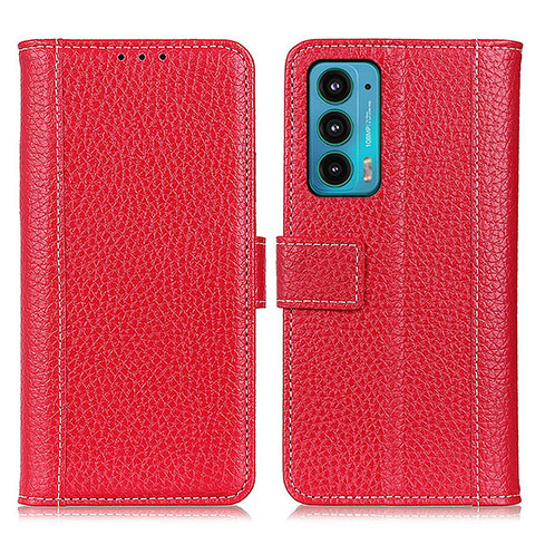 Custodia Portafoglio In Pelle Cover con Supporto M14L per Motorola Moto Edge Lite 5G Rosso