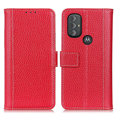 Custodia Portafoglio In Pelle Cover con Supporto M14L per Motorola Moto G Play Gen 2 Rosso