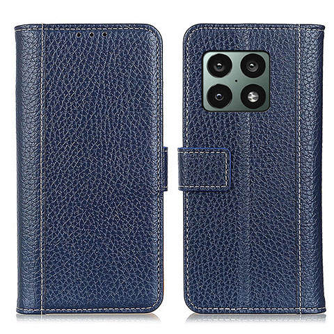 Custodia Portafoglio In Pelle Cover con Supporto M14L per OnePlus 10 Pro 5G Blu