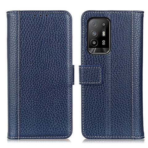 Custodia Portafoglio In Pelle Cover con Supporto M14L per Oppo A94 5G Blu