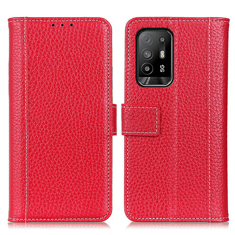 Custodia Portafoglio In Pelle Cover con Supporto M14L per Oppo A94 5G Rosso