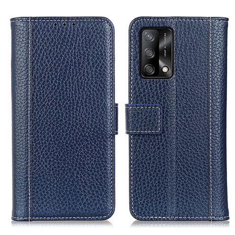 Custodia Portafoglio In Pelle Cover con Supporto M14L per Oppo F19s Blu