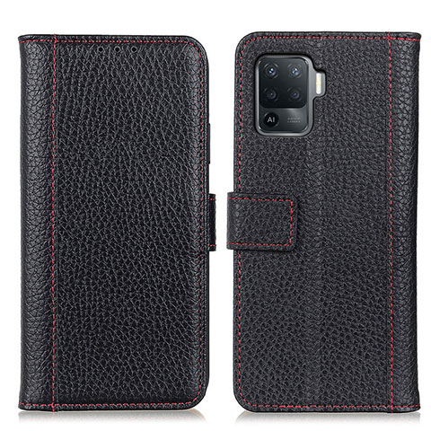 Custodia Portafoglio In Pelle Cover con Supporto M14L per Oppo Reno5 F Nero