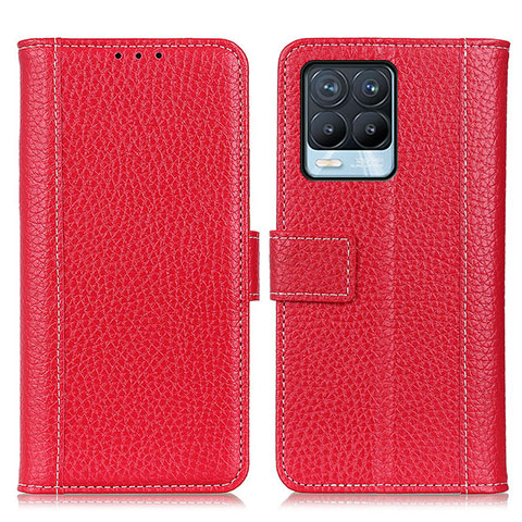 Custodia Portafoglio In Pelle Cover con Supporto M14L per Realme 8 4G Rosso