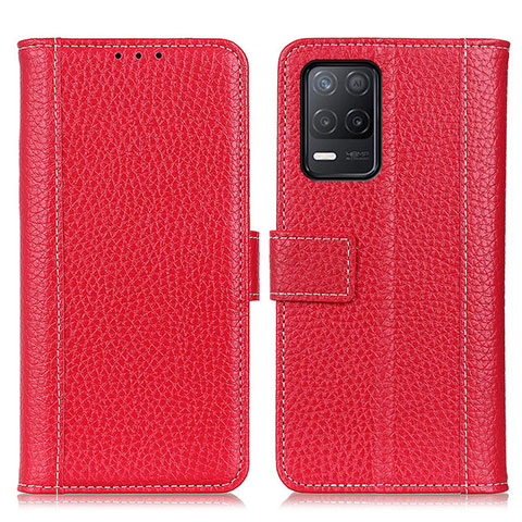 Custodia Portafoglio In Pelle Cover con Supporto M14L per Realme 9 5G India Rosso