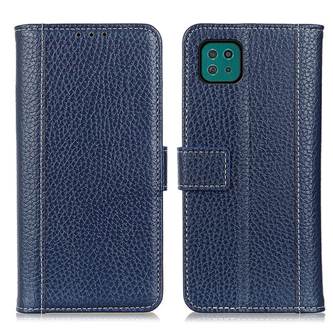 Custodia Portafoglio In Pelle Cover con Supporto M14L per Samsung Galaxy A22s 5G Blu