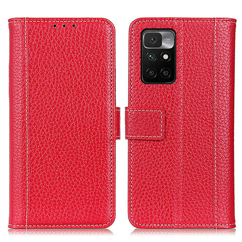 Custodia Portafoglio In Pelle Cover con Supporto M14L per Xiaomi Redmi 10 4G Rosso