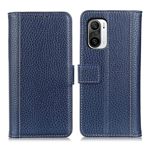 Custodia Portafoglio In Pelle Cover con Supporto M14L per Xiaomi Redmi K40 Pro+ Plus 5G Blu