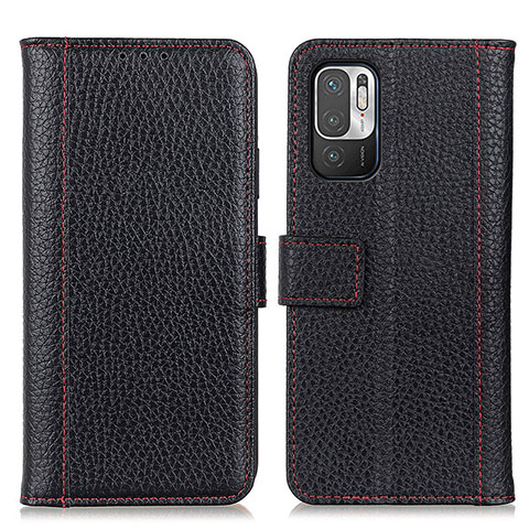 Custodia Portafoglio In Pelle Cover con Supporto M14L per Xiaomi Redmi Note 10 5G Nero