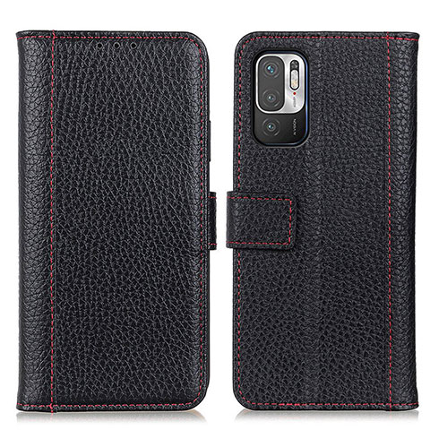 Custodia Portafoglio In Pelle Cover con Supporto M14L per Xiaomi Redmi Note 10T 5G Nero