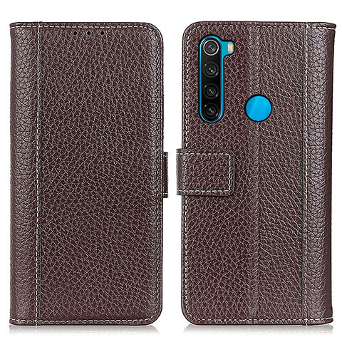 Custodia Portafoglio In Pelle Cover con Supporto M14L per Xiaomi Redmi Note 8 (2021) Marrone