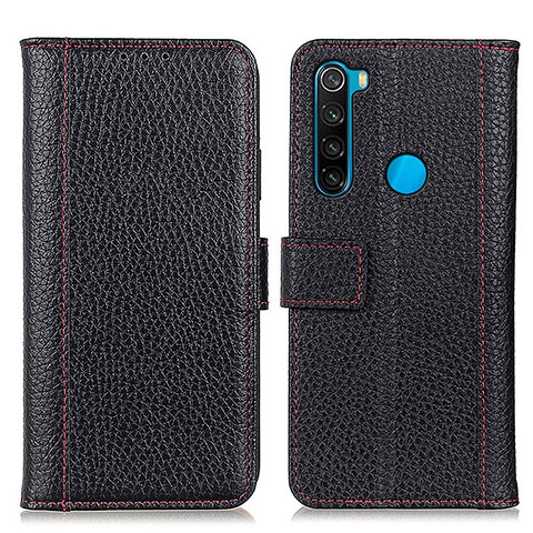 Custodia Portafoglio In Pelle Cover con Supporto M14L per Xiaomi Redmi Note 8 (2021) Nero