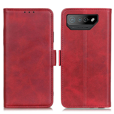 Custodia Portafoglio In Pelle Cover con Supporto M15L per Asus ROG Phone 7 Pro Rosso