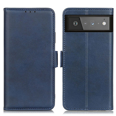 Custodia Portafoglio In Pelle Cover con Supporto M15L per Google Pixel 6 5G Blu