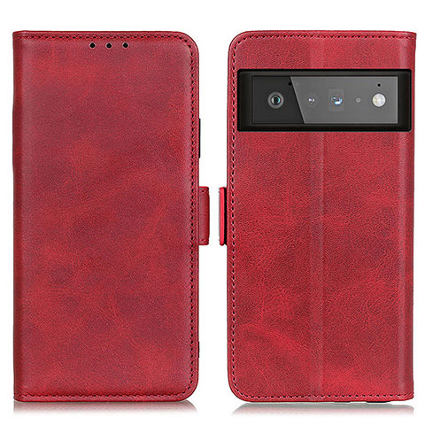 Custodia Portafoglio In Pelle Cover con Supporto M15L per Google Pixel 6 Pro 5G Rosso