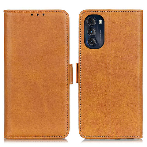 Custodia Portafoglio In Pelle Cover con Supporto M15L per Motorola Moto G 5G (2022) Marrone Chiaro