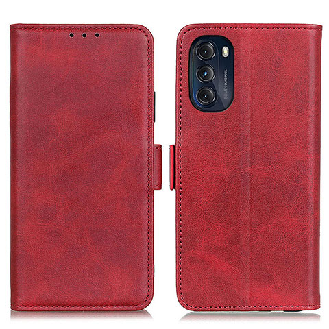 Custodia Portafoglio In Pelle Cover con Supporto M15L per Motorola Moto G 5G (2022) Rosso