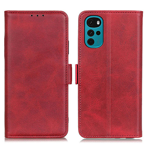 Custodia Portafoglio In Pelle Cover con Supporto M15L per Motorola Moto G22 Rosso