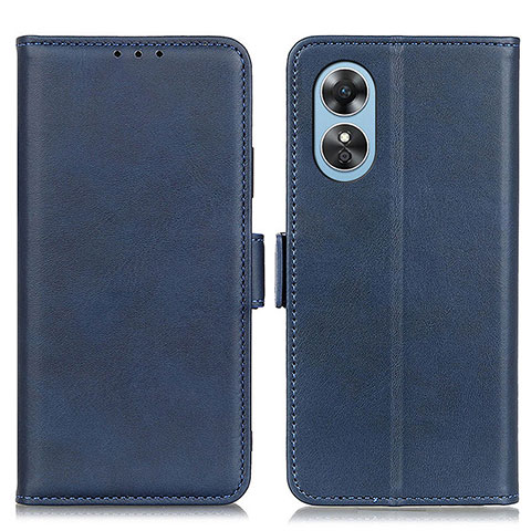 Custodia Portafoglio In Pelle Cover con Supporto M15L per Oppo A17 Blu