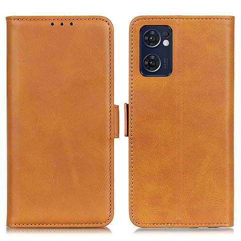 Custodia Portafoglio In Pelle Cover con Supporto M15L per Oppo Find X5 Lite 5G Marrone Chiaro