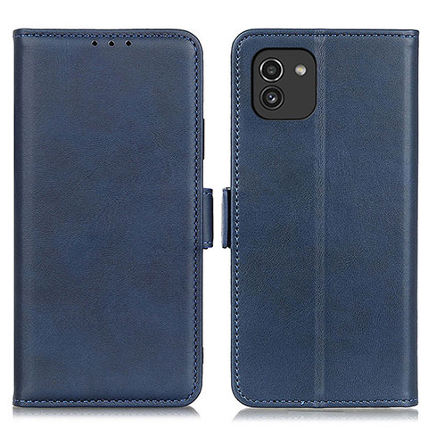 Custodia Portafoglio In Pelle Cover con Supporto M15L per Samsung Galaxy A03 Blu