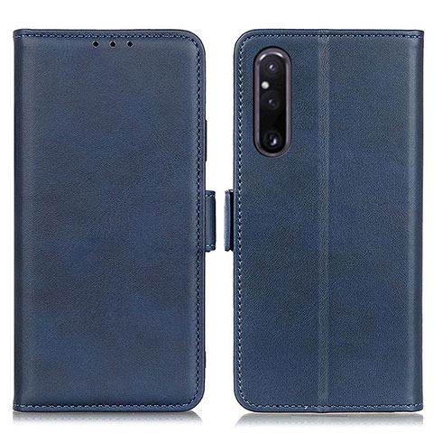 Custodia Portafoglio In Pelle Cover con Supporto M15L per Sony Xperia 1 V Blu