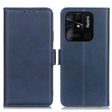 Custodia Portafoglio In Pelle Cover con Supporto M15L per Xiaomi Redmi 10 India Blu