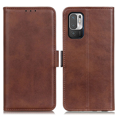 Custodia Portafoglio In Pelle Cover con Supporto M15L per Xiaomi Redmi Note 10T 5G Marrone