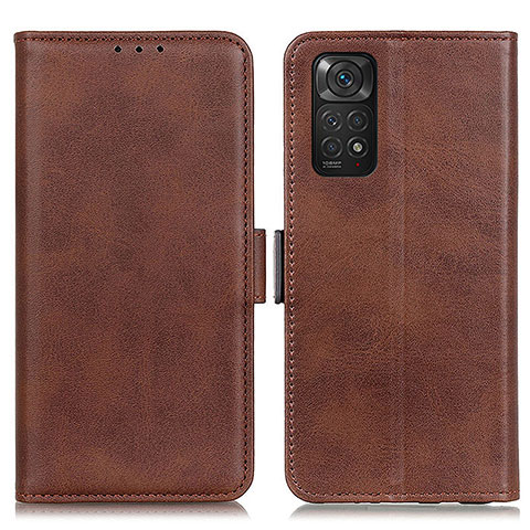 Custodia Portafoglio In Pelle Cover con Supporto M15L per Xiaomi Redmi Note 11 4G (2022) Marrone