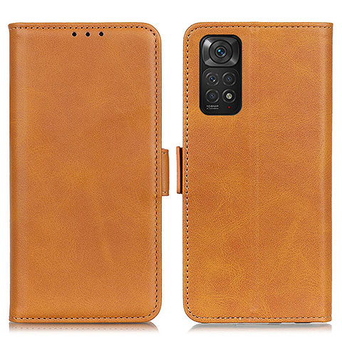 Custodia Portafoglio In Pelle Cover con Supporto M15L per Xiaomi Redmi Note 11 4G (2022) Marrone Chiaro