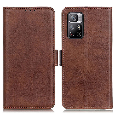 Custodia Portafoglio In Pelle Cover con Supporto M15L per Xiaomi Redmi Note 11 5G Marrone