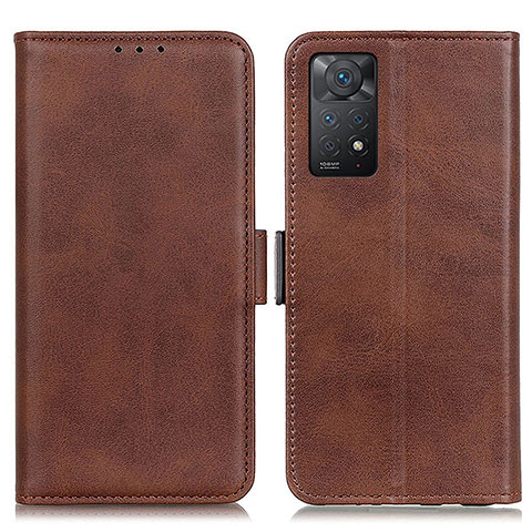 Custodia Portafoglio In Pelle Cover con Supporto M15L per Xiaomi Redmi Note 11 Pro 4G Marrone