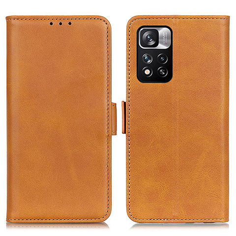 Custodia Portafoglio In Pelle Cover con Supporto M15L per Xiaomi Redmi Note 11 Pro+ Plus 5G Marrone Chiaro