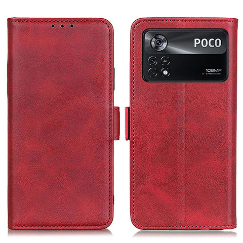 Custodia Portafoglio In Pelle Cover con Supporto M15L per Xiaomi Redmi Note 11E Pro 5G Rosso