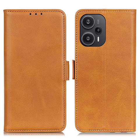 Custodia Portafoglio In Pelle Cover con Supporto M15L per Xiaomi Redmi Note 12 Turbo 5G Marrone Chiaro