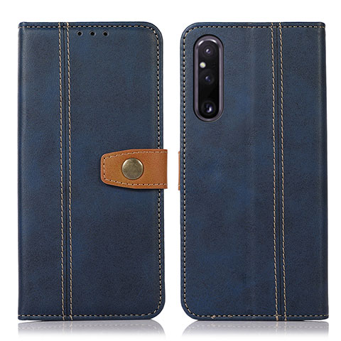 Custodia Portafoglio In Pelle Cover con Supporto M16L per Sony Xperia 1 V Blu