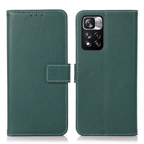 Custodia Portafoglio In Pelle Cover con Supporto M16L per Xiaomi Mi 11i 5G (2022) Verde