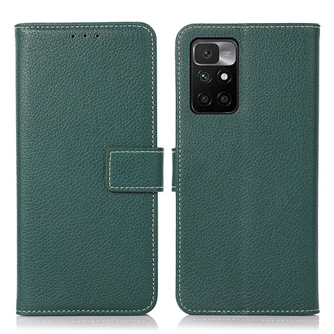 Custodia Portafoglio In Pelle Cover con Supporto M16L per Xiaomi Redmi 10 (2022) Verde