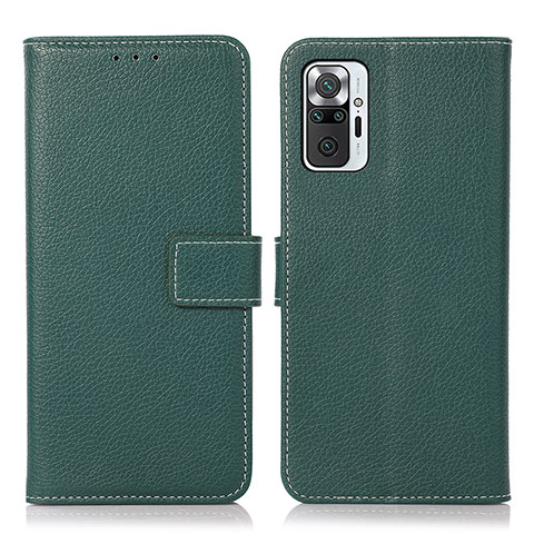 Custodia Portafoglio In Pelle Cover con Supporto M16L per Xiaomi Redmi Note 10 Pro 4G Verde