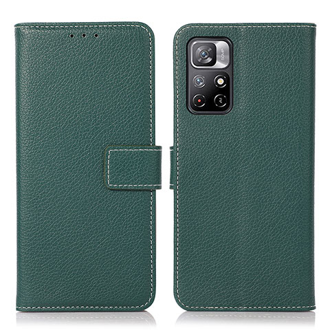 Custodia Portafoglio In Pelle Cover con Supporto M16L per Xiaomi Redmi Note 11 5G Verde