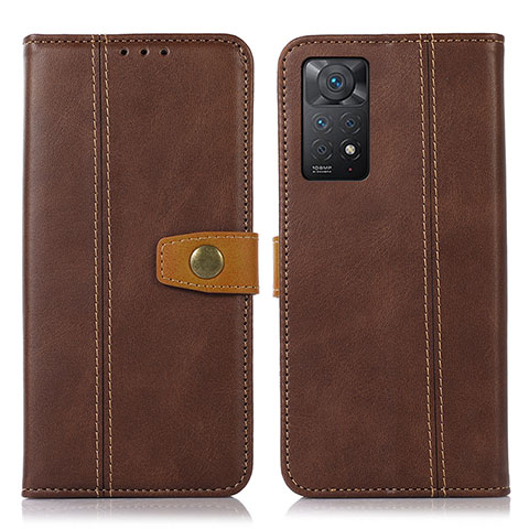 Custodia Portafoglio In Pelle Cover con Supporto M16L per Xiaomi Redmi Note 11 Pro 4G Marrone