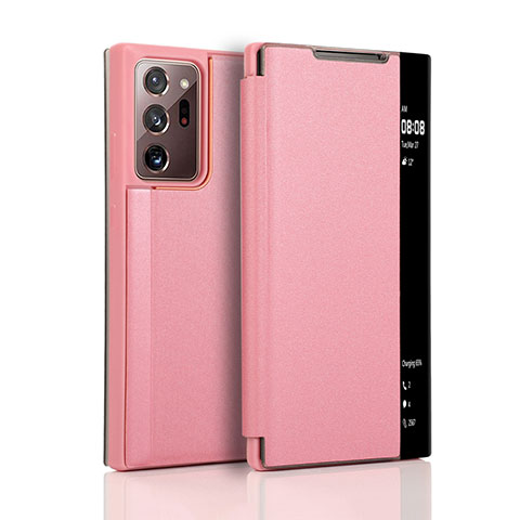 Custodia Portafoglio In Pelle Cover con Supporto N01 per Samsung Galaxy Note 20 Ultra 5G Oro Rosa