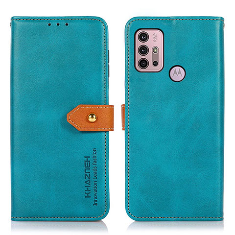 Custodia Portafoglio In Pelle Cover con Supporto N01P per Motorola Moto G10 Power Ciano