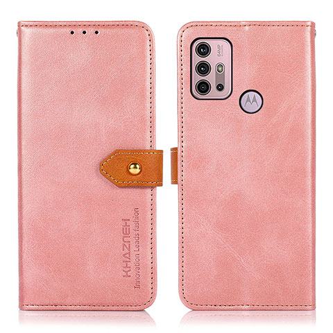 Custodia Portafoglio In Pelle Cover con Supporto N01P per Motorola Moto G10 Rosa