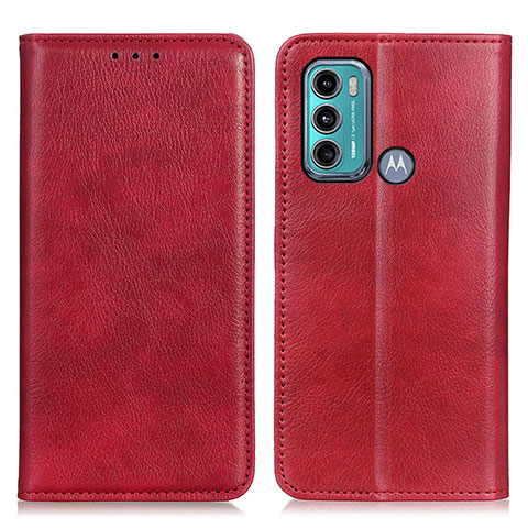 Custodia Portafoglio In Pelle Cover con Supporto N01P per Motorola Moto G40 Fusion Rosso