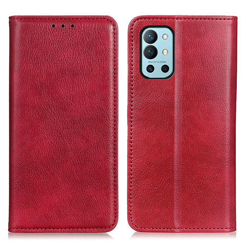 Custodia Portafoglio In Pelle Cover con Supporto N01P per OnePlus 9R 5G Rosso