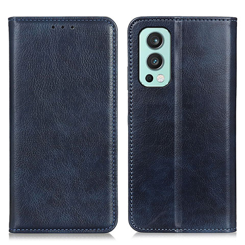 Custodia Portafoglio In Pelle Cover con Supporto N01P per OnePlus Nord 2 5G Blu