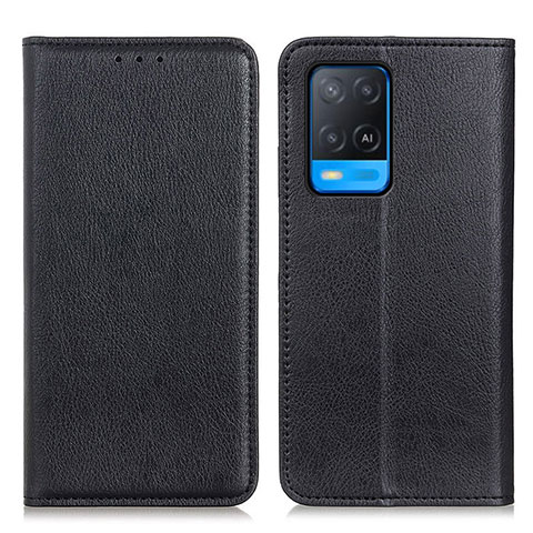 Custodia Portafoglio In Pelle Cover con Supporto N01P per Oppo A54 4G Nero